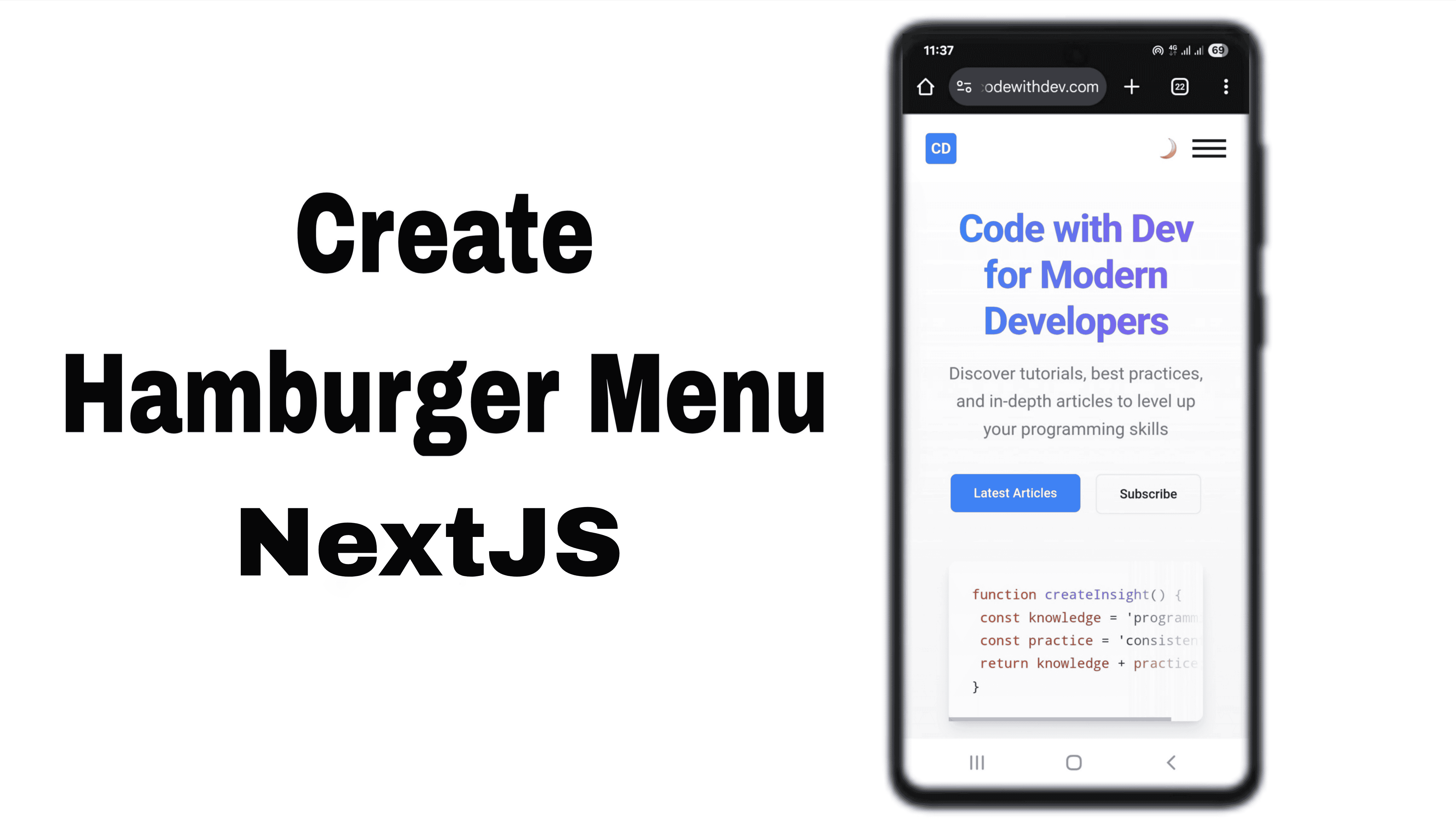 How to Create hamburger menu using Nextjs HTML CSS