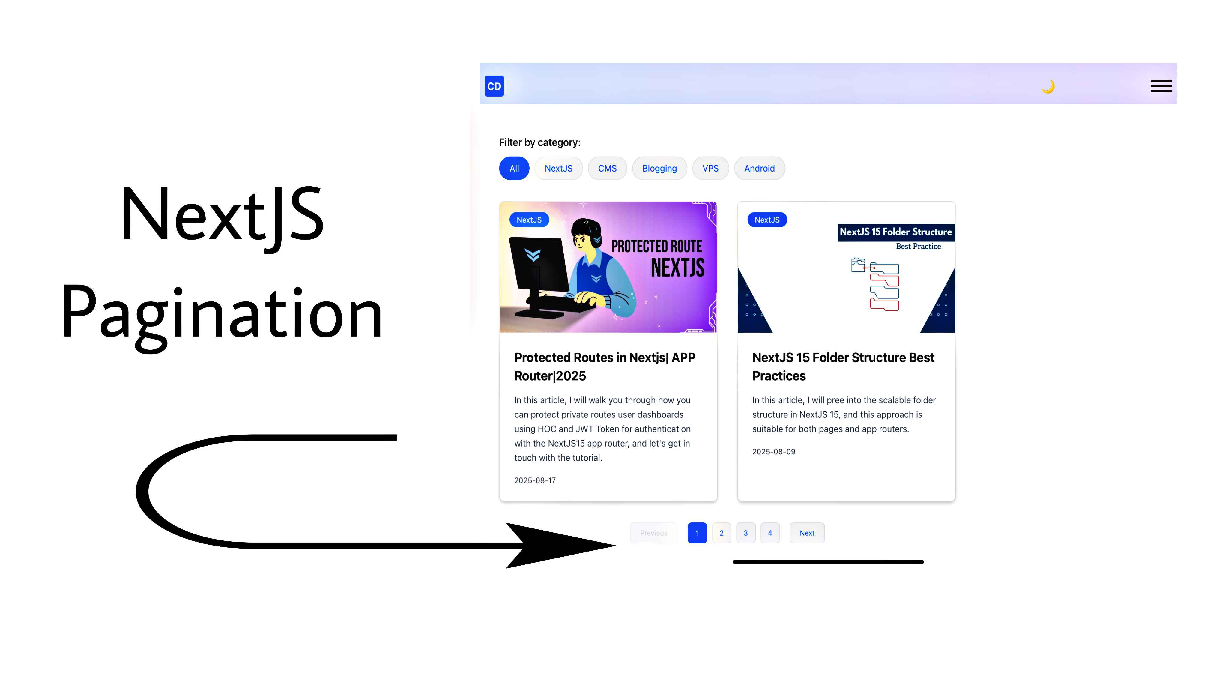 NextJS 15 Pagination 2025 | App Router